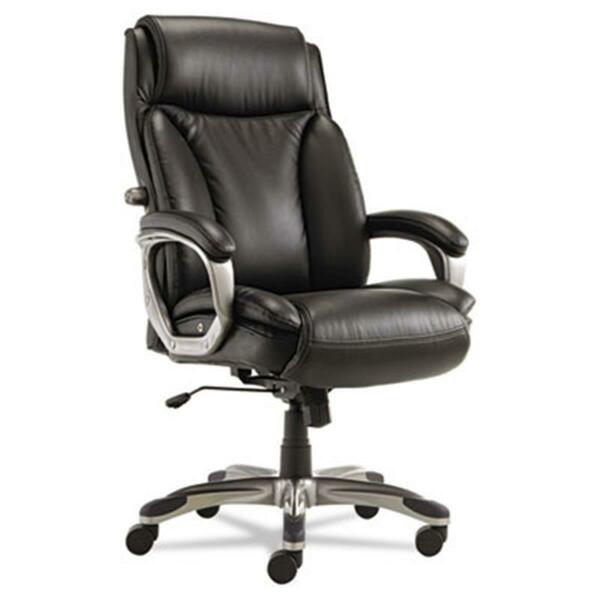 Alera Technologies Veon Series Executive High-Back Leather Chair- With Coil Spring Cushioning- Black VN4119